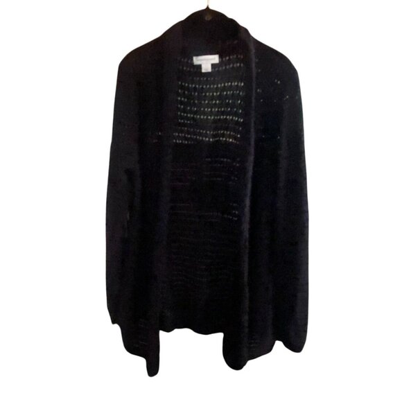 Christopher & Banks Open Knit Cardigan-Black-Large-GUC - Picture 7 of 7